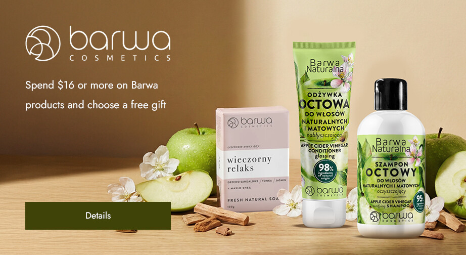 Spend $16 or more on Barwa products and choose a free gift