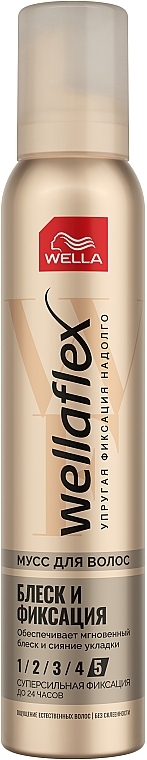 Super Strong Hold Hair Mousse "Shiny Hold" Wella Wellaflex