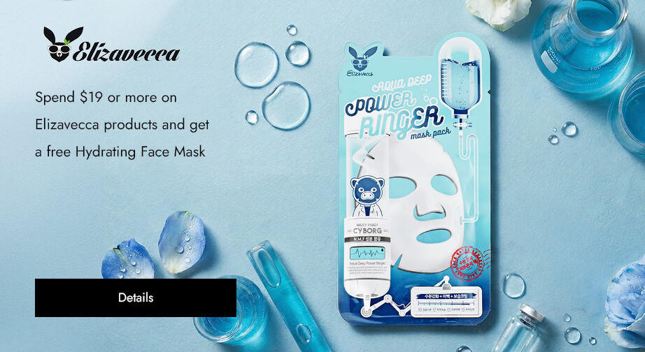 Spend $19 or more on Elizavecca products and get a free Hydrating Face Mask