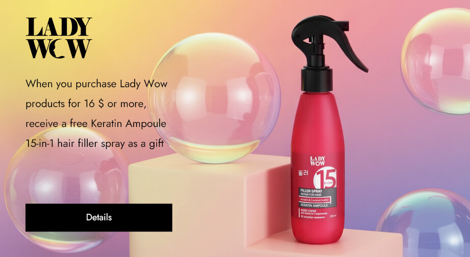 Spend $16 or more on Lady Wow products and get a free Keratin Ampoule 15in1 Hair Filler Spray